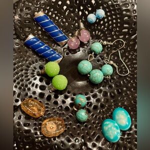 2/$15 - Set of 8 Colorful Earrings - Vintage & Trendy Styles